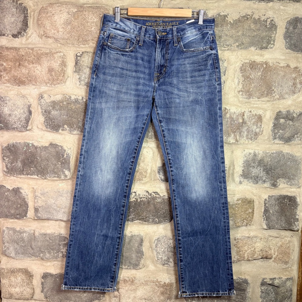 American Eagle Original Straight Men's Jeans 30x34 Medium Wash Blue 100% Cotton